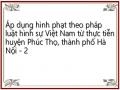 Áp dụng hình phạt theo pháp luật hình sự Việt Nam từ thực tiễn huyện Phúc Thọ, thành phố Hà Nội - 2