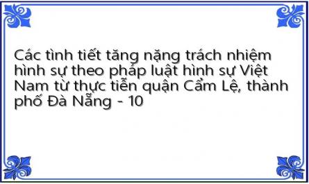 Các tình tiết tăng nặng trách nhiệm hình sự theo pháp luật hình sự Việt Nam từ thực tiễn quận Cẩm Lệ, thành phố Đà Nẵng - 10