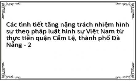 Các tình tiết tăng nặng trách nhiệm hình sự theo pháp luật hình sự Việt Nam từ thực tiễn quận Cẩm Lệ, thành phố Đà Nẵng - 2