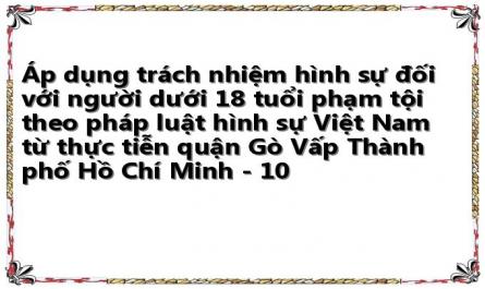 Áp dụng trách nhiệm hình sự đối với người dưới 18 tuổi phạm tội theo pháp luật hình sự Việt Nam từ thực tiễn quận Gò Vấp Thành phố Hồ Chí Minh - 10