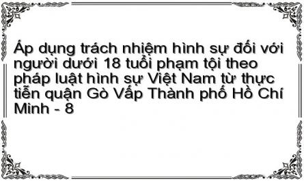 Áp dụng trách nhiệm hình sự đối với người dưới 18 tuổi phạm tội theo pháp luật hình sự Việt Nam từ thực tiễn quận Gò Vấp Thành phố Hồ Chí Minh - 8