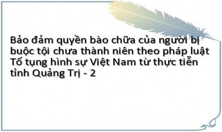 Bảo đảm quyền bào chữa của người bị buộc tội chưa thành niên theo pháp luật Tố tụng hình sự Việt Nam từ thực tiễn tỉnh Quảng Trị - 2