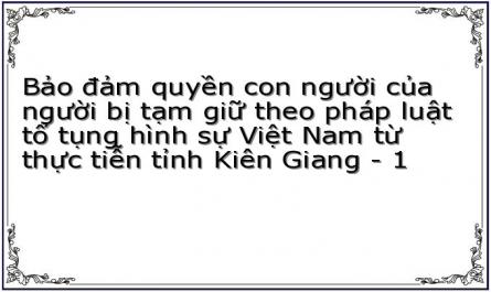 Bảo đảm quyền con người của người bị tạm giữ theo pháp luật tố tụng hình sự Việt Nam từ thực tiễn tỉnh Kiên Giang - 1