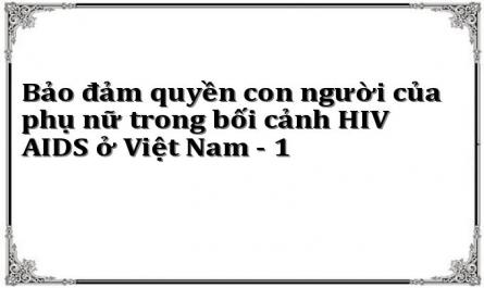 Bảo đảm quyền con người của phụ nữ trong bối cảnh HIV AIDS ở Việt Nam - 1