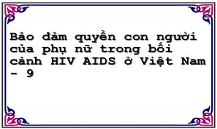 Hạn Chế Của Pháp Luật Việt Nam Về Bảo Đảm Quyền Của Phụ Nữ Trong Bối Cảnh Hiv/aids