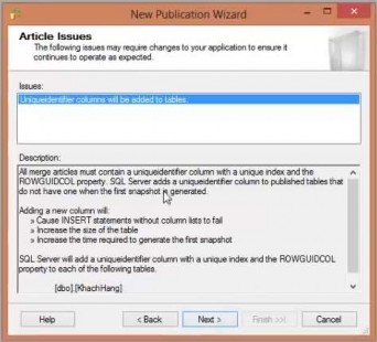 Bước 9 Bỏ mục chọn Schedule the Snapshot Agent to run at the following time Chọn Next 8
