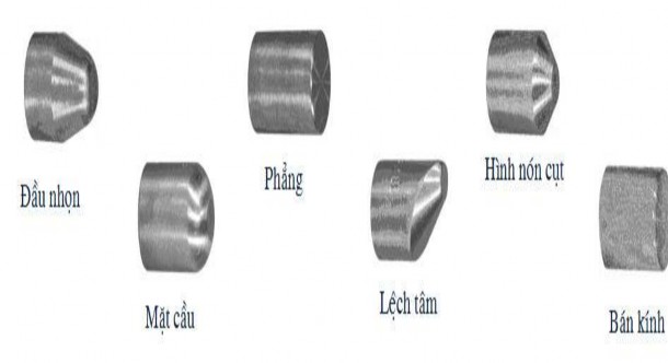 Hình 1 15 Một số dạng điện cực trong Hàn điểm 2 Cách chuẩn bị điện cực 1