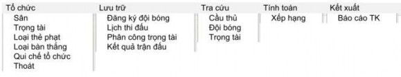 Ví dụ 3 Màn hình chính phần mềm quản lý bán hàng Thực đơn hướng đối 3