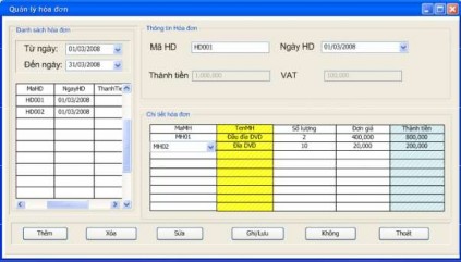 Hình 5 50 Màn hình nhập dữ liệu hóa đơn Ví dụ 7 Hình 5 51 Màn hình nhập dữ 4