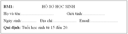 Hãy thiết kế dữ liệu và màn hình nhập liệu lưu trữ màn hình tra cứu theo 7