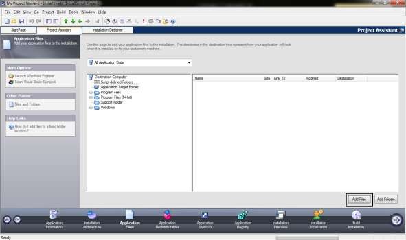 Hình 9 13 Thiết lập tập tin ứng dụng Bước 1 Chọn Add Files Bước 2 Tìm tệp 5