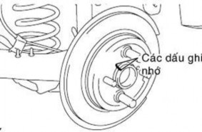 Bước Lắp giá bắt x anh phanh ĩa phía sau a Lắp giá bắt xy lanh phanh đĩa vào 2