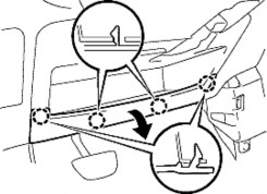 Tháo 2 vít A Nhả khớp 6 vấu và tháo khay phía trên bảng táp lô Bước 3 2