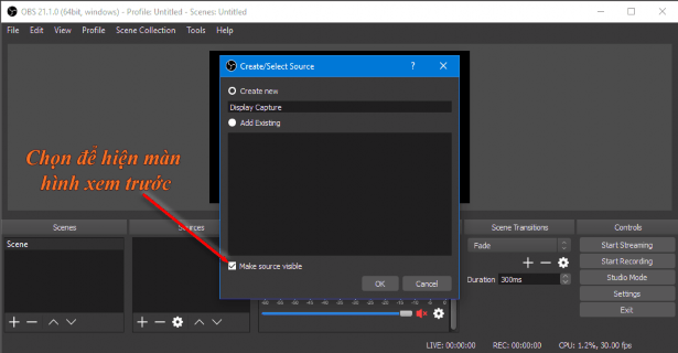 Tiếp tục là lựa chọn màn hình quay nếu bạn có hơn 1 màn hình thì ở giao 2