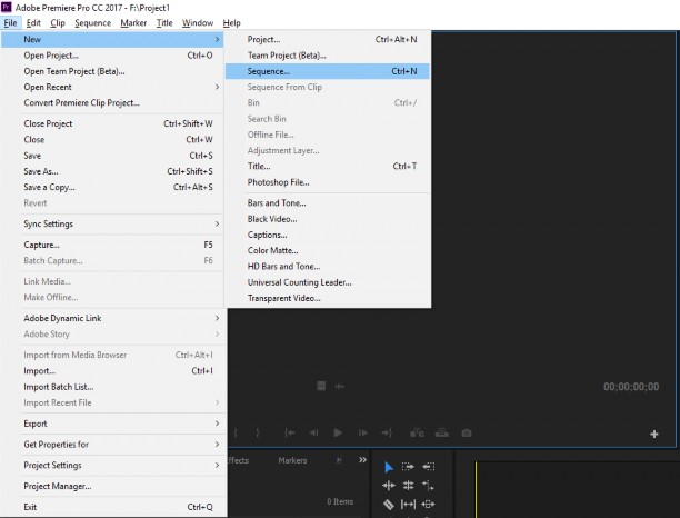 Sau khi chọn New Sequence cửa sổ sau đây hiện ra Trong thẻ Sequence Presets lựa 2