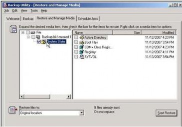Hình 1 122 Chọn System State để restore Nhấn Start Restore để hệ thống bắt đầu 13