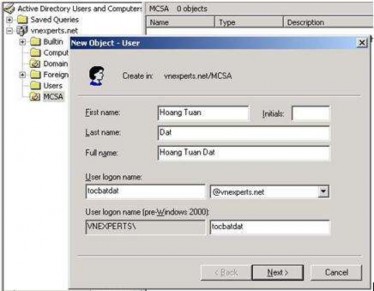 Hình 1 112 Tạo tài khoản người dùng Nhấn Next hệ thống yêu cầu gò Password 3