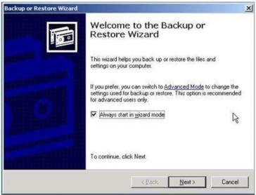 Hình 1 115 Hộp thoại Backup or Restore Wizard Chọn Advanced Mode sẽ xuất hiện cửa 6
