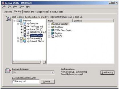 Hình 1 116 Hộp thoại chọn backup AD Khi nhấn Start Backup hệ thống sẽ bật ra 7