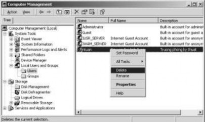 Hình 2 7 Hộp thoại xóa tài khoản cục bộ Chú ý khi chọn Delete thì hệ thống 5