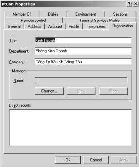 Hình 2 19 Tab Organnization Tab Account cho phép khai báo lại username quy định giờ 2