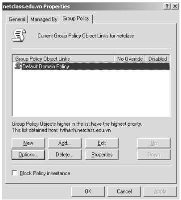 Hình 2 44 Tạo các chính sách trên miền Nếu chưa tạo ra một chính sách nào thì 1