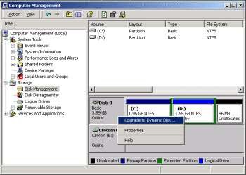 Hình 32 Thực hiện việc nâng cấp Mở Disk Managerment nhấp phải đĩa cơ bản 2