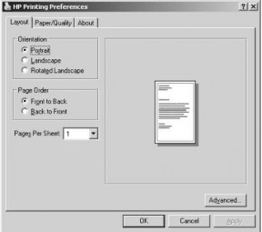 Hình 3 3 Hộp thoại cấu hình Layout cho trang in b Giấy và chất lượng in Cũng 1