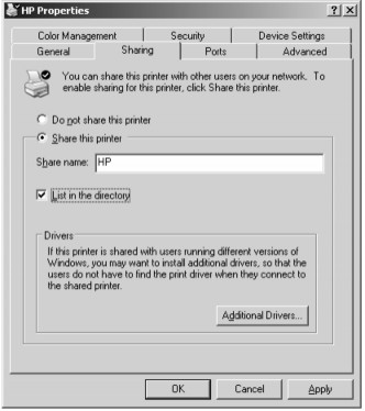 Hình 3 6 Tab Sharing để chia sẻ máy in cho nhiều người dùng Ngoài ra trong Tab 4