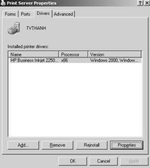 Hình 3 21 Cấu hình Tab Driver 9 Giám sát trạng thái hàng đợ máy in Chúng ta có 6