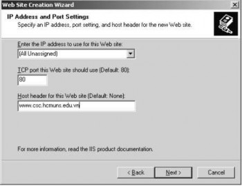 Hình 3 95 Tạo Host Header Name Sau đó ta thực hiện các thao tác chọn Home Directory 12