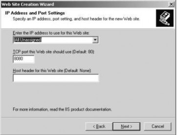 Hình 3 97 Chọn địa chỉ IP cho Web Site Sau đó ta thực hiện các thao tác chọn 14