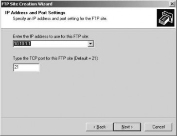 Hình 3 114 Chọn IP address và Port Chọn do not isolate user trong hộp thoại FTP 6