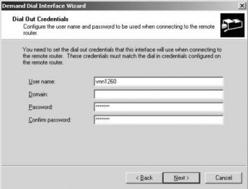 Hình 3 147 Hộp thoại Dial Out Credentials Cuối cùng hộp thoại Completing the demand 5
