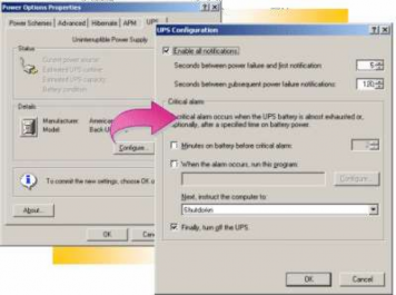 Hình 3 150 Cấu hình các tùy chọn dành cho dịch vụ UPS 1 Mở Power Options Control 8