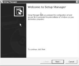 Hình 1 44 Hộp thoại Setup Manager Xuất hiện hộp thoại New or Existing Answer File cho 7