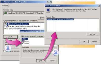 Hình 1 70 Hộp thoại Cài đặt và cấu hình Gateway and Client Services for Netware 1 2