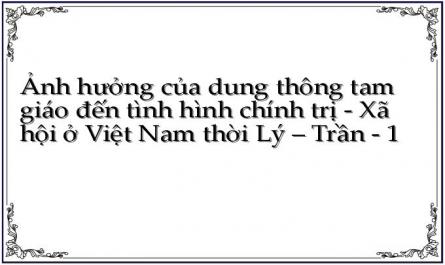 Ảnh hưởng của dung thông tam giáo đến tình hình chính trị - Xã hội ở Việt Nam thời Lý – Trần - 1