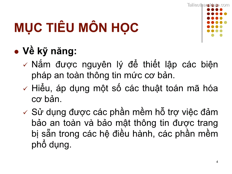 ⚫ Về Kỹ Năng Nắm Được Nguyên Lý Để Thiết Lập Các Biện