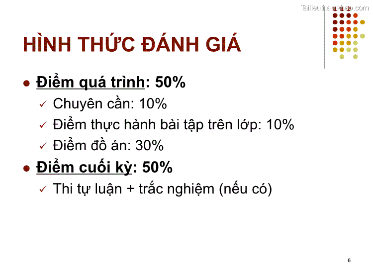 ⚫ Điểm Quá Trình 50 Chuyên Cần 10 Điểm Thực Hành Bài Tập
