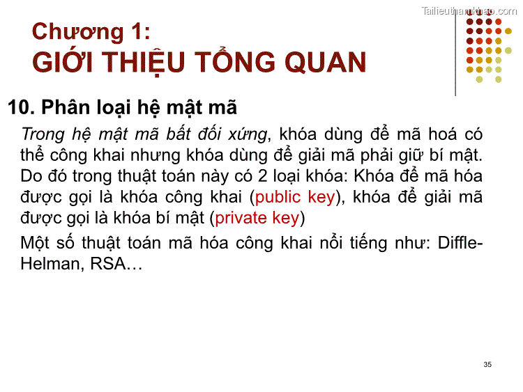 10 Phân Loại Hệ Mật Mã Trong Hệ Mật Mã Bất Đối Xứng Khóa Dùng