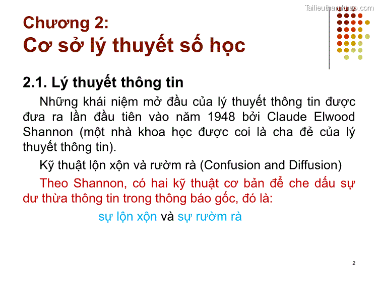 2 1 Lý Thuyết Thông Tin Những Khái Niệm Mở Đầu Của Lý Thuyết