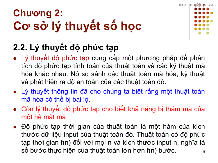 2 2 Lý Thuyết Độ Phức Tạp ⚫ Lý Thuyết Độ Phức Tạp Cung Cấp