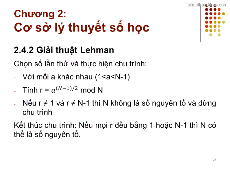 2 4 2 Giải Thuật Lehman Chọn Số Lần Thử Và Thực Hiện Chu Trình