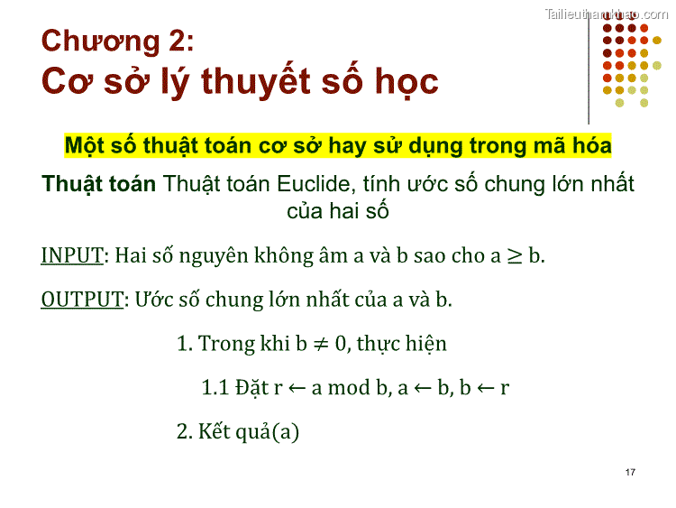 Một Số Thuật Toán Cơ Sở Hay Sử Dụng Trong Mã Hóa Thuật Toán