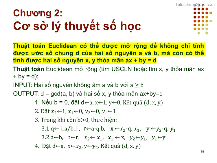 Thuật Toán Euclidean Có Thể Được Mở Rộng Để Không Chỉ Tính