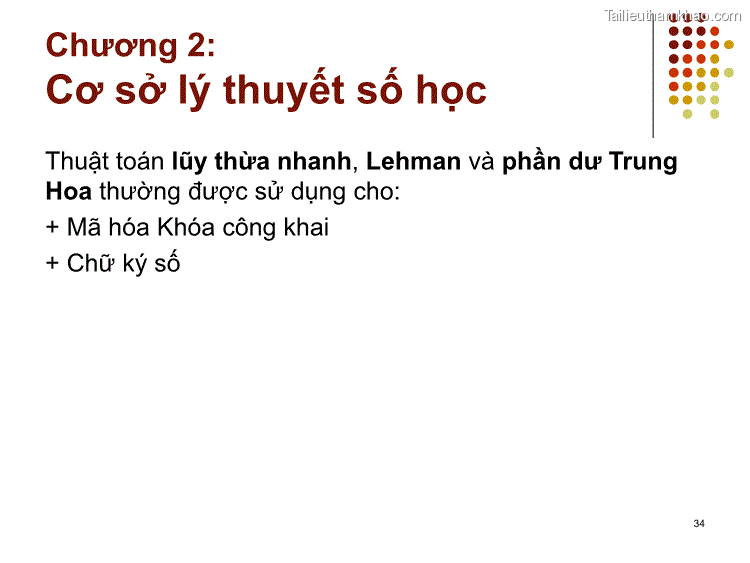 Thuật Toán Lũy Thừa Nhanh Lehman Và Phần Dư Trung Hoa Thường Được