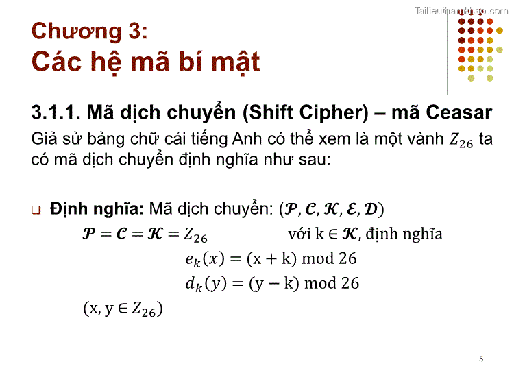 3 1 1 Mã Dịch Chuyển Shift Cipher – Mã Ceasar Giả Sử Bảng Chữ Cái