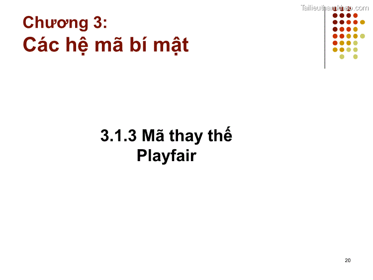 3 1 3 Mã Thay Thế Playfair