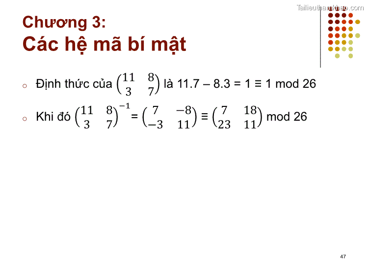 11 3 8 7 O Định Thức Của 11 3 8 7 7 −3 −8 11 7 23 18 11 −1 Là 11 7 –